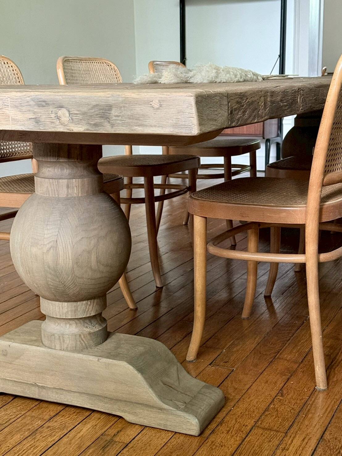 Monastery table - sun - in solid old oak - length 375 cm