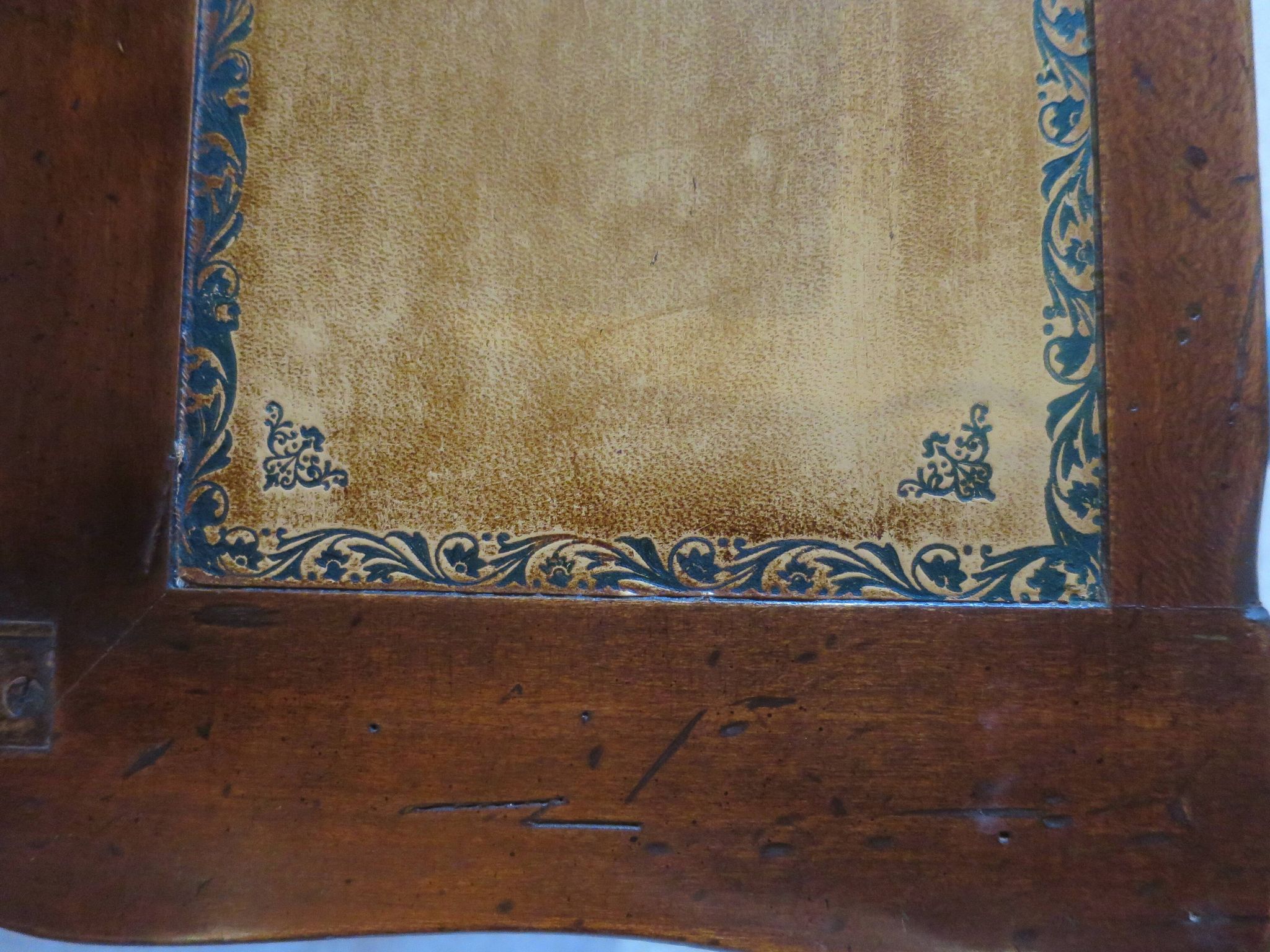 Secretary with mechanism - 4 secret drawers - lock - marquetry chessboard - 1950