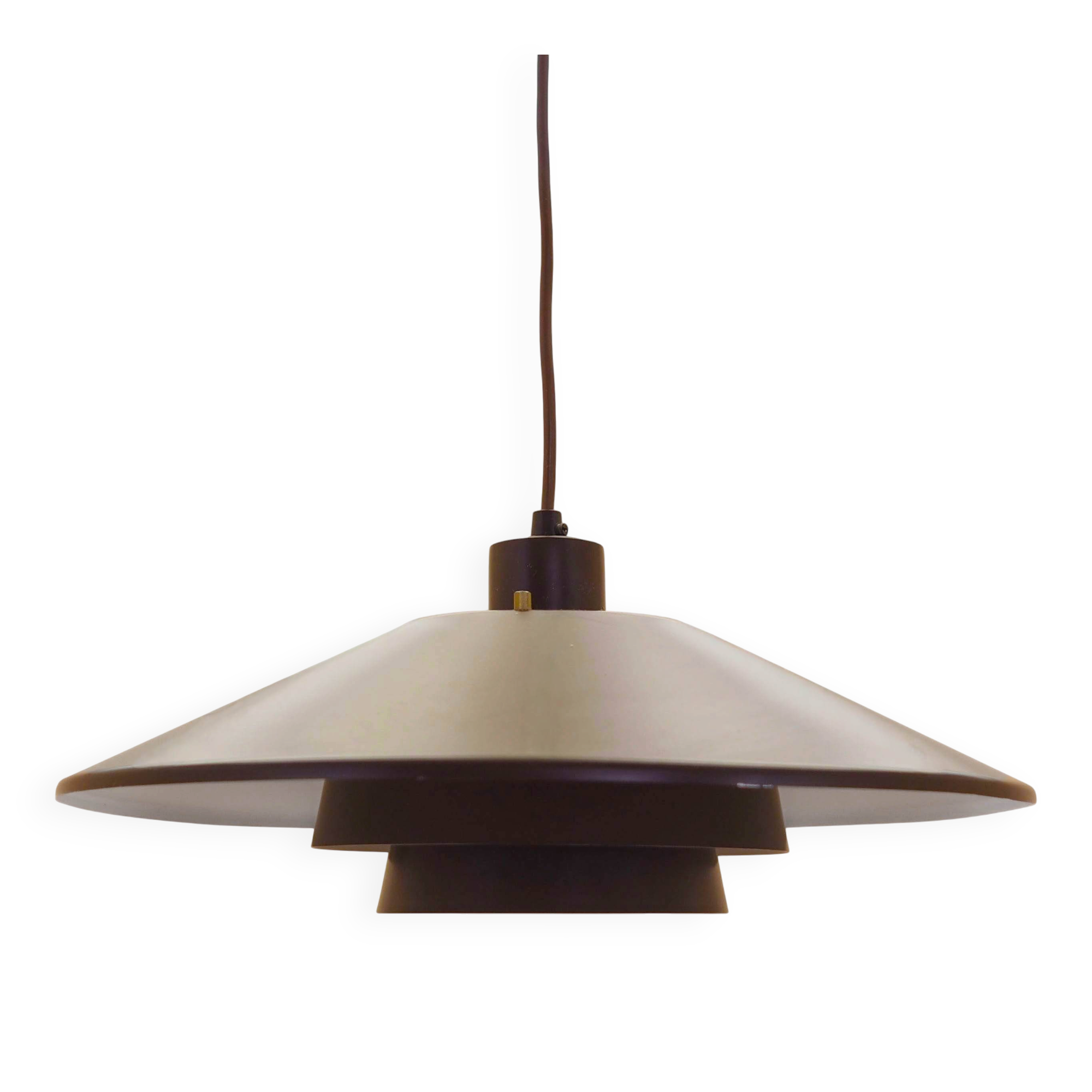 Danish pendant lamp with tiered metal shade, 1960s