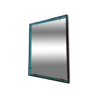 Miroir bleu rectangulaire italien du milieu du siècle