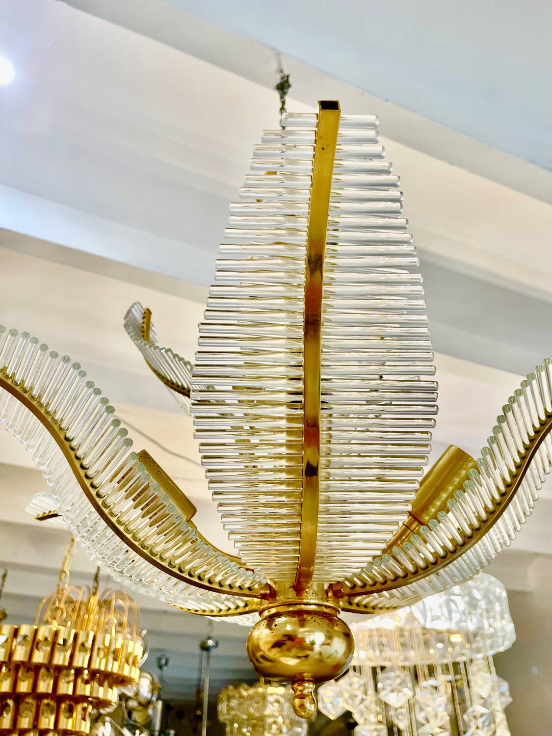 Palm model glass chandelier, Italy 1980 Venini