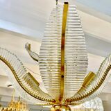 Palm model glass chandelier, Italy 1980 Venini