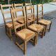6 Baumann Scandinavian chairs in solid wood and straw