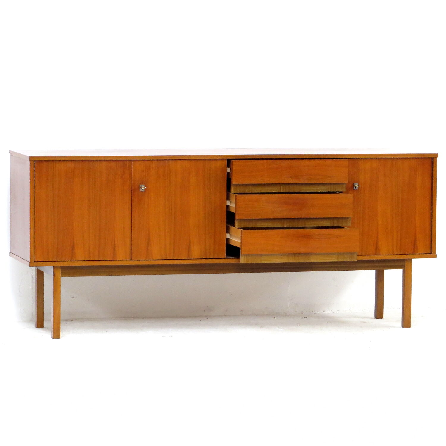 Vintage mid century modern minimalist sideboard in walnut, 1960s