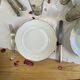 6 antique Lamotte porcelain dinner plates from Sologne with gilding
