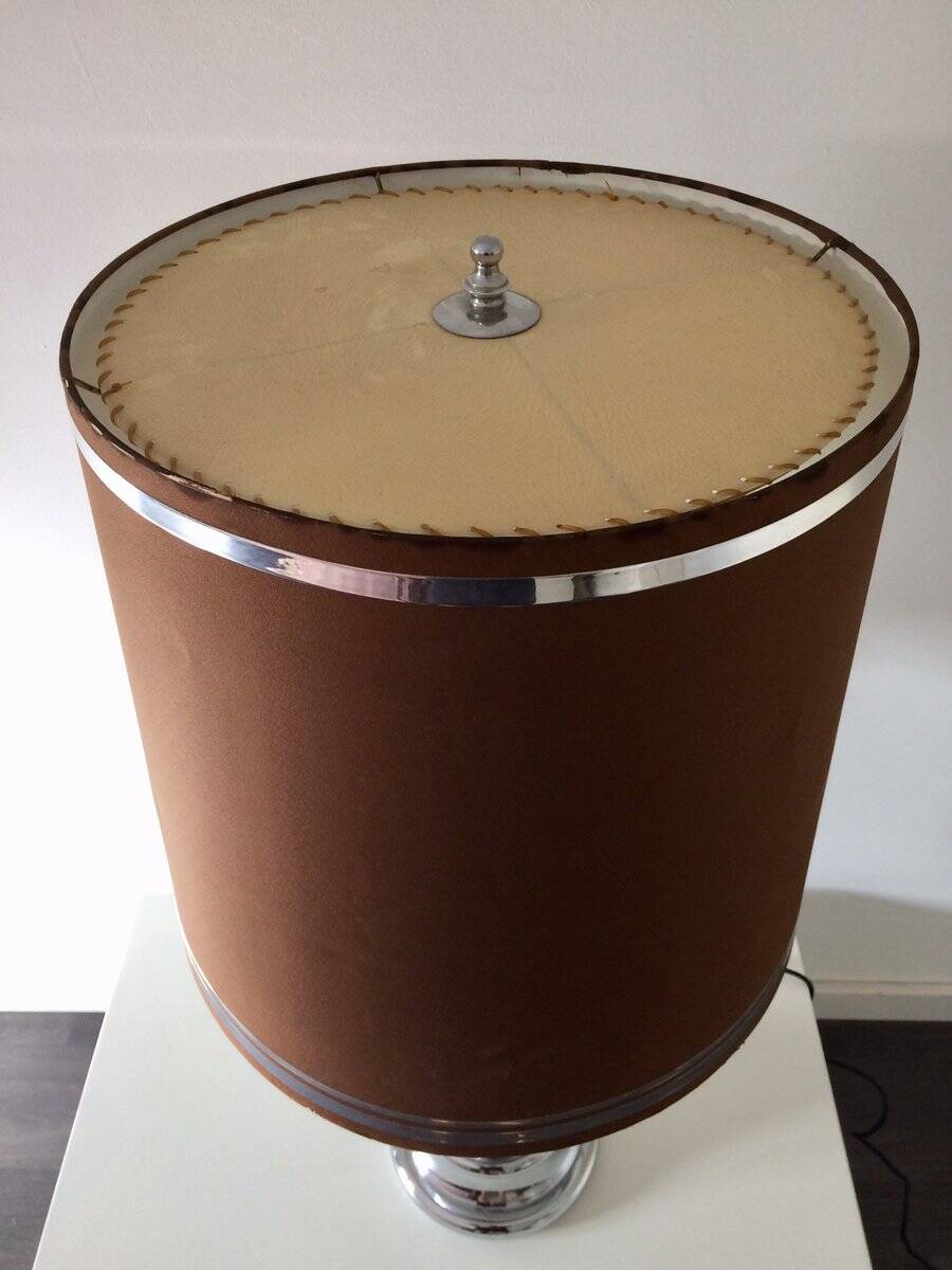 Large Mid-Century Italian Chrome Table Lamp, 1960s