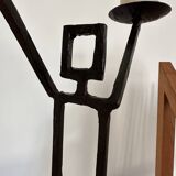 Vintage wrought iron anthropomorphic candle holder