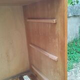 Commode en rotin ancien vintage pieds compas