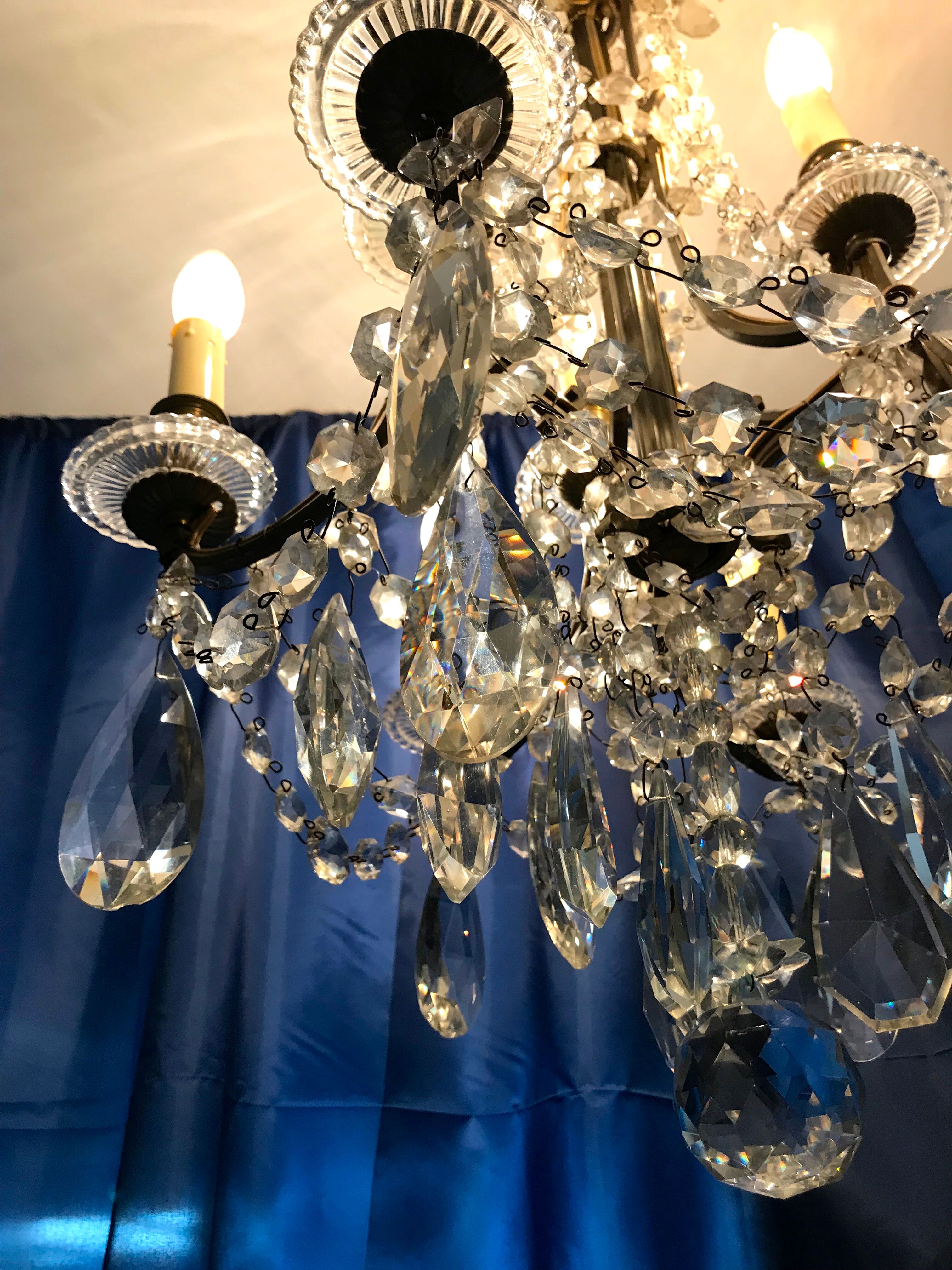 Crystal chandelier diamond cut 9 fires 1880