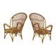 Vintage Set Rattan Chairs Armchairs Table Boho Design Sixties