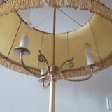 Lampadaire tripode laiton - 3 feux Style baroque - 1960