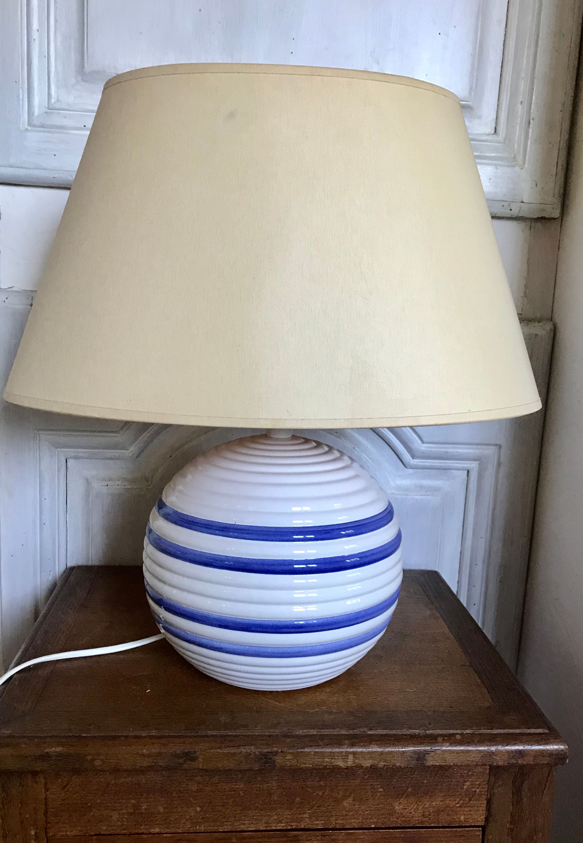 Vintage enamelled ceramic lamp base