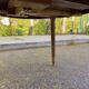 Renovated round Art Deco dining table, extendable, made of solid oak, 145cm.