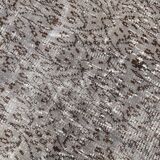 Gray & black floral turkish vintage rug