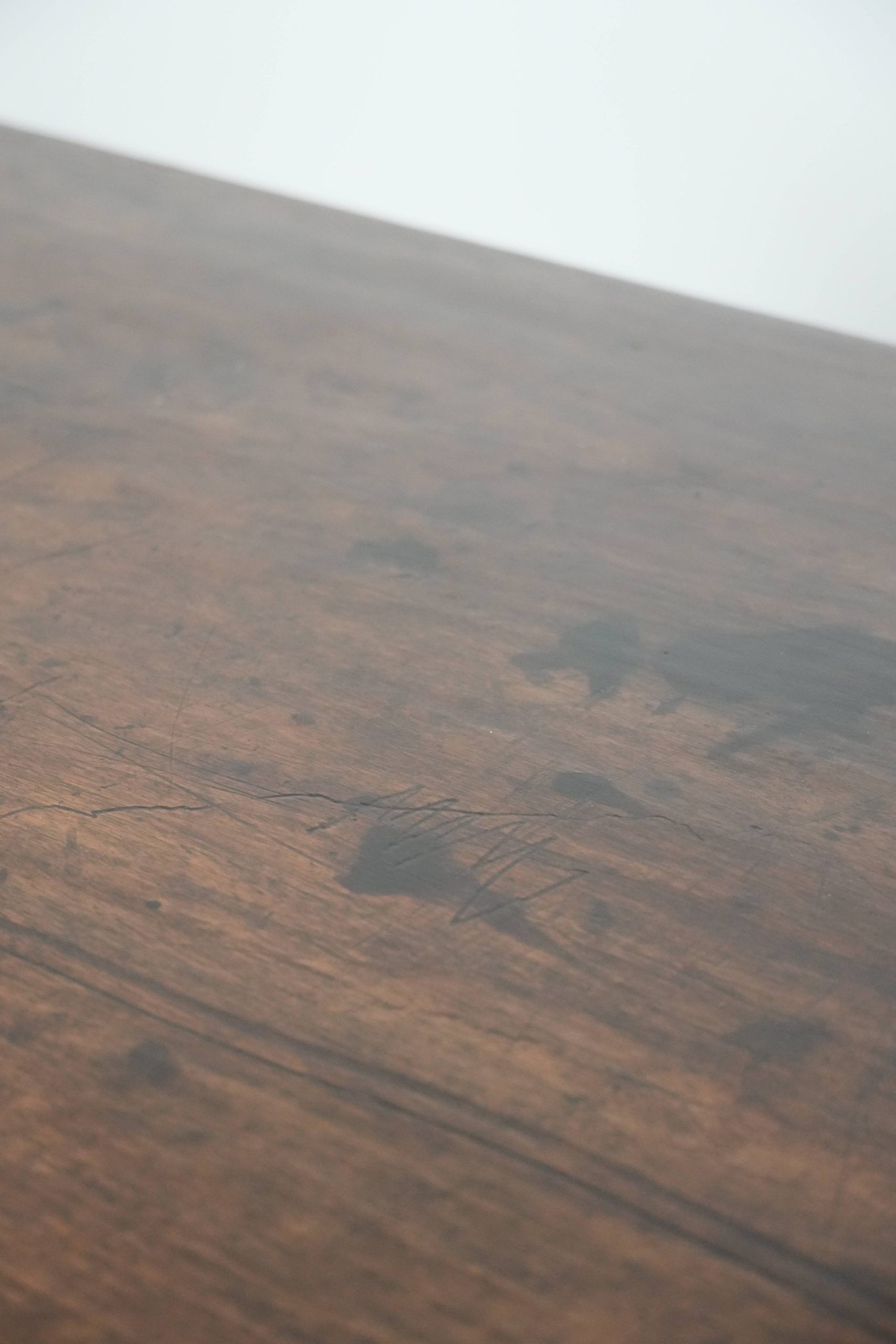 Antique 18th-century Spanish dining table with a wrought iron base