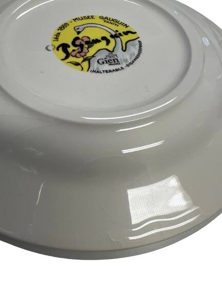 Assiette à dessert Gien, Léda 1889, musée Gauguin Tahiti