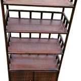 Vintage rattan and bamboo shelf
