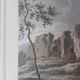 Old Color Lithograph “Roman Aqueduct Fréjus” + Black Wood Frame #A686