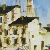 Huile sur toile le port de St-Tropez signé Georges damin