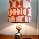 Vintage marble lamp and handmade lampshade