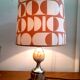 Vintage marble lamp and handmade lampshade