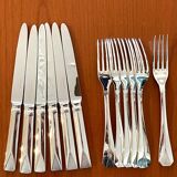 Christofle Atlantide, cutlery for entremet, dessert, cheese. Art Deco