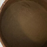 Leather patchwork foot stool and 2 pillows