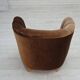 1960s, Danish curved chair, brown furniture velour.