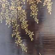 Vintage Chinese cabinet with birds & flowers, red & gold (bohemian)