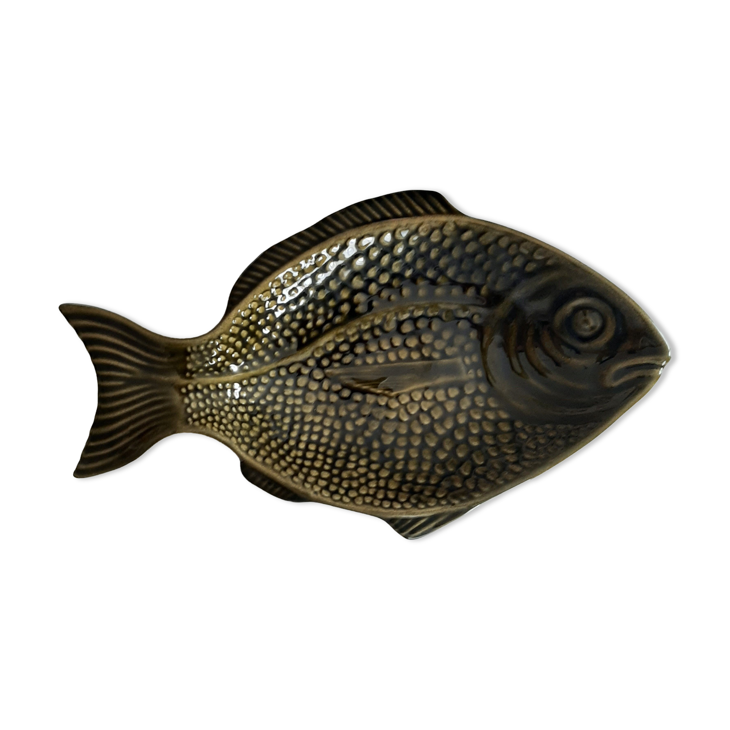 Vintage olive green fish Slurry