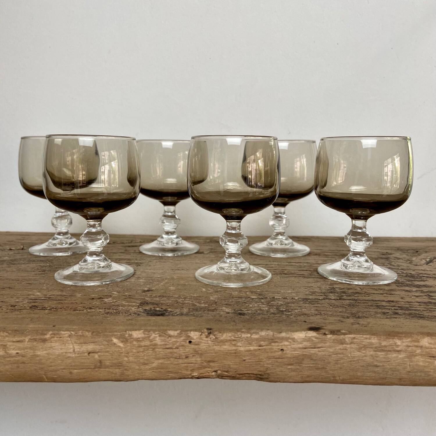 6 smoked liqueur glasses