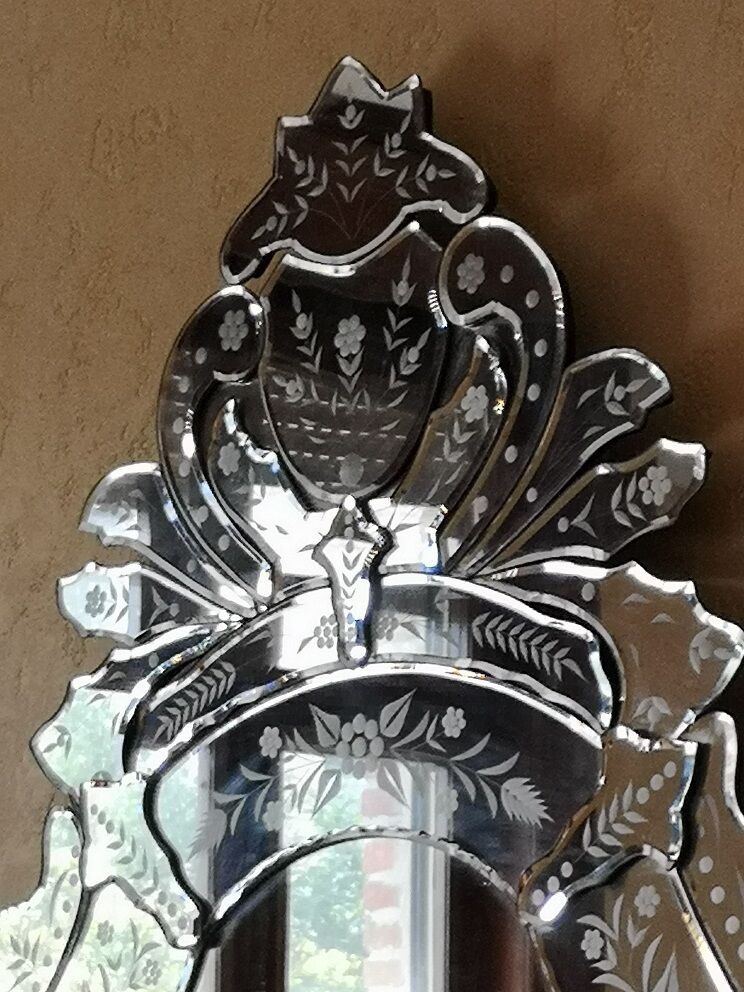 Venetian oval mirror 1970 vintage - 119x74cm