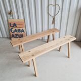 Set of 2 Scandinavian solid wood benches
