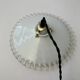 Vintage opaline glass pendant light with scalloped edges, 24 cm