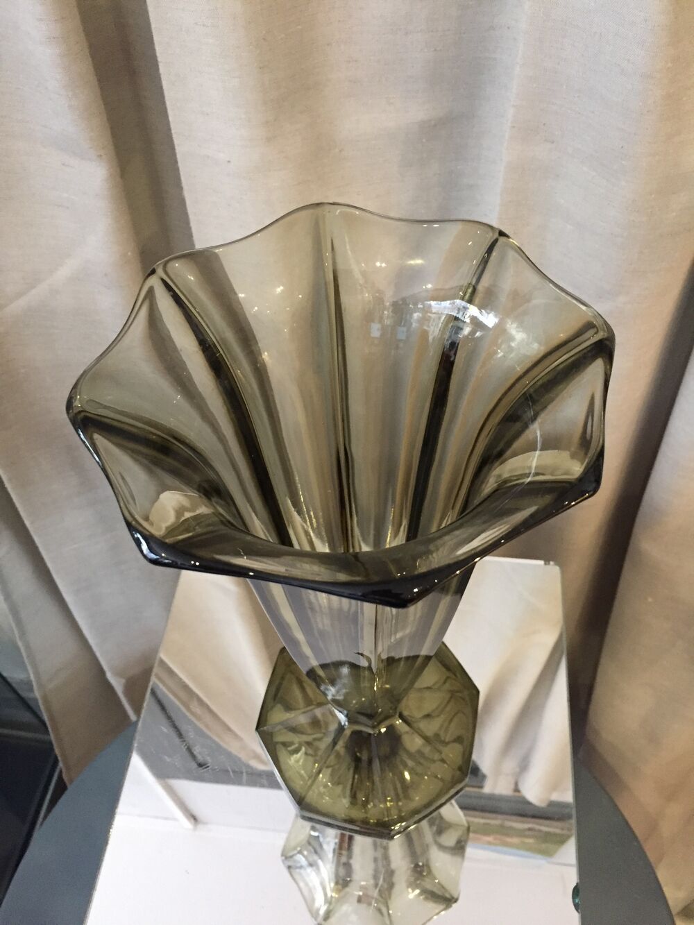 Czechoslovak smoked glass vase from the 1970s