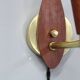 Mid-century Danish teak and brass wall lights, pair, 1960s