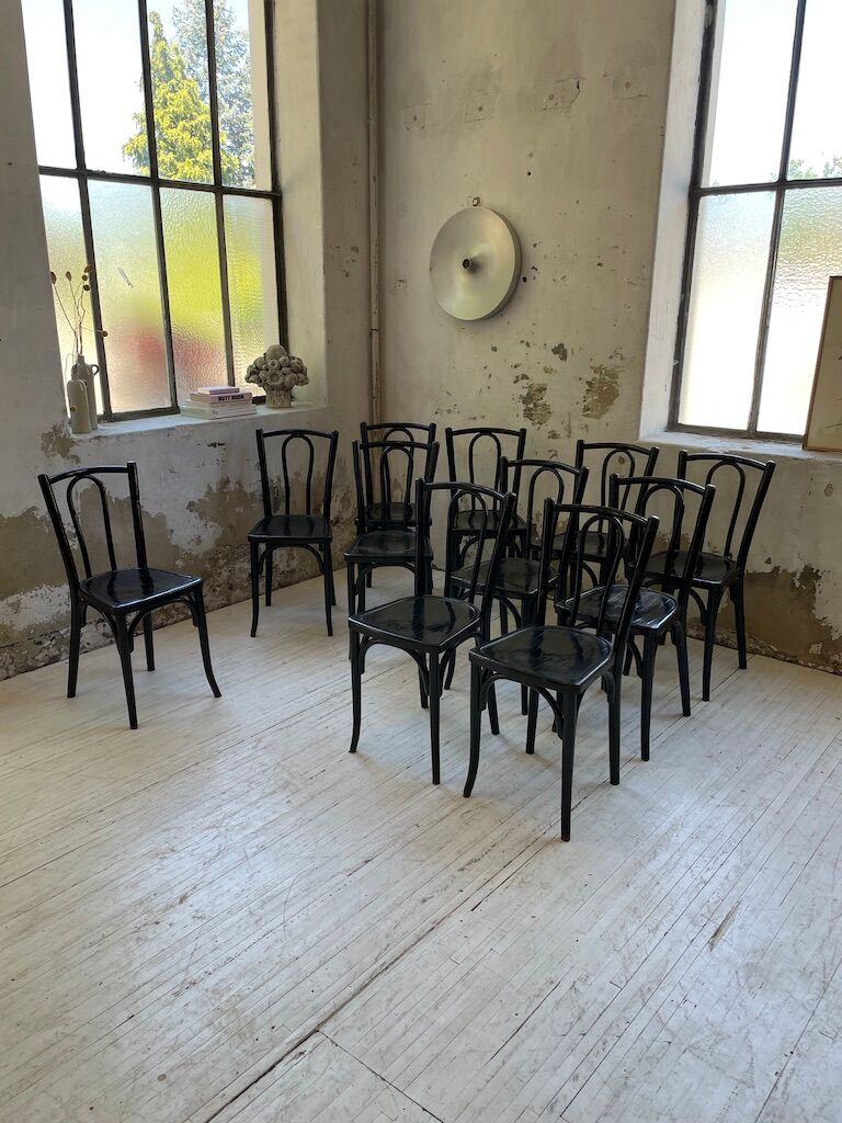 Lot 11 black Baumann bistro chairs