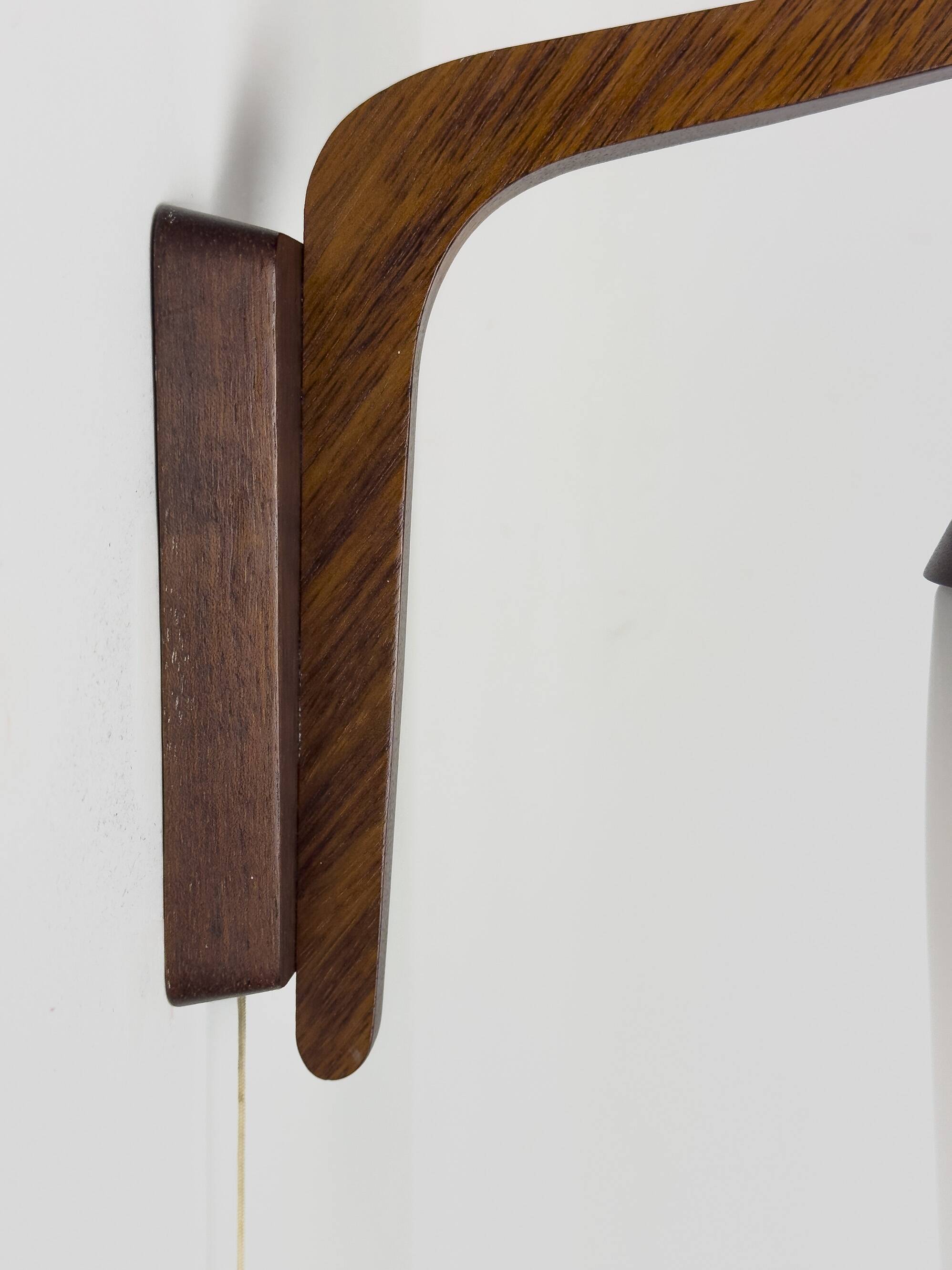 Wall light in teak and opaline glass, 1960s