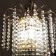 Brass cascading chandelier with crystals