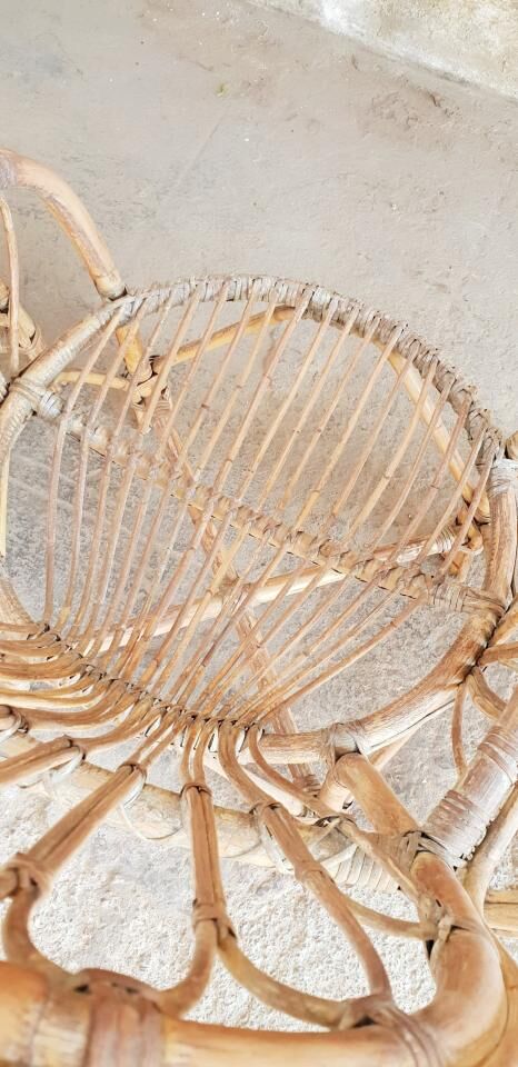 Three vintage rattan chairs