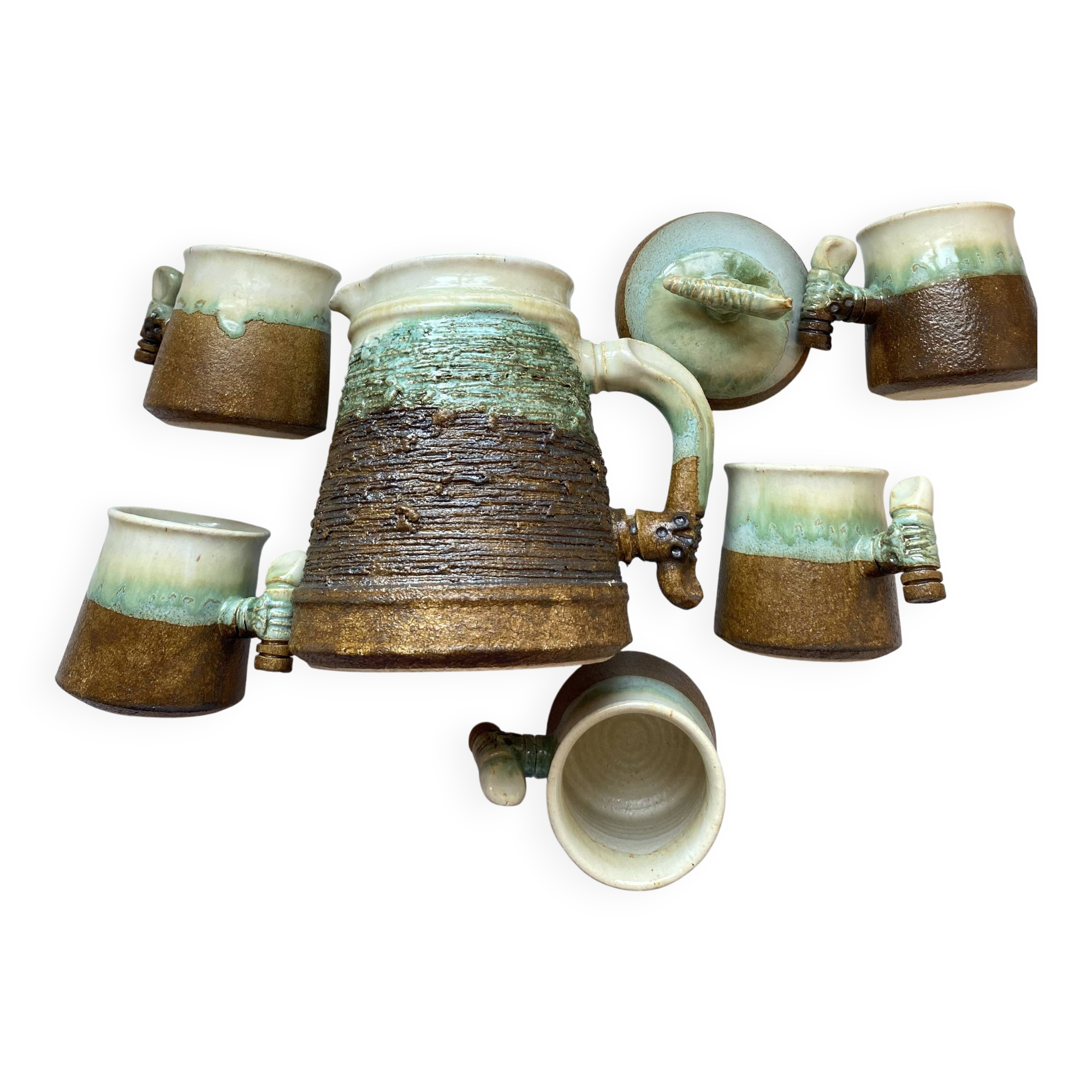 Coffee maker, organic ceramic cups