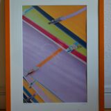 large abstract color photo "windsurfer sails" Vancouver 1985