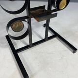 Support à plantes rétro en métal, style brutaliste, Tchécoslovaquie, années 1970