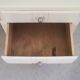 Bureau ancien Art Déco blanc bois massif boutons boules métal vintage