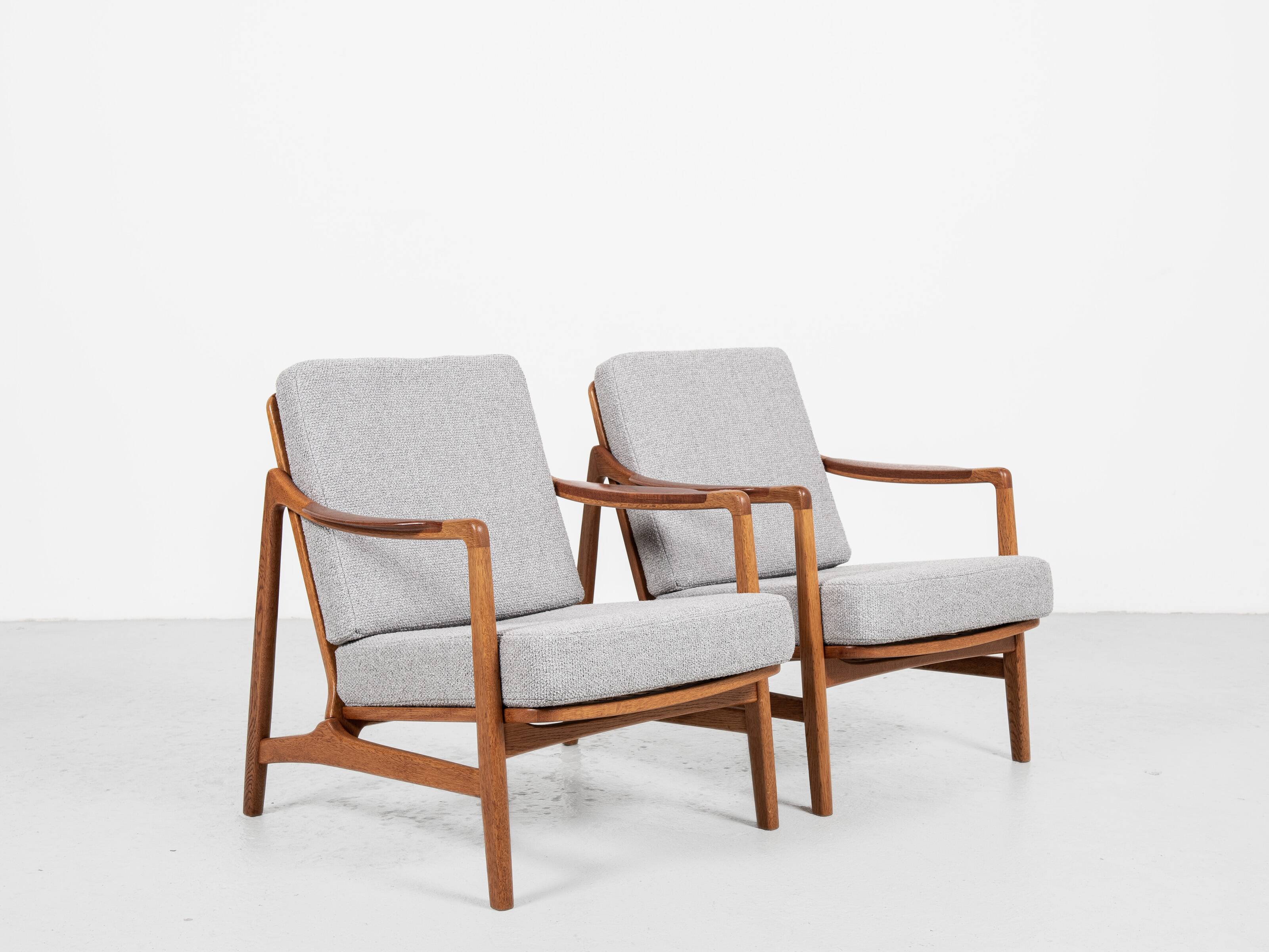 Midcentury Danish sofa set in oak and teak by Tove & Edvard Kindt-Larsen for France & Daverkosen - w
