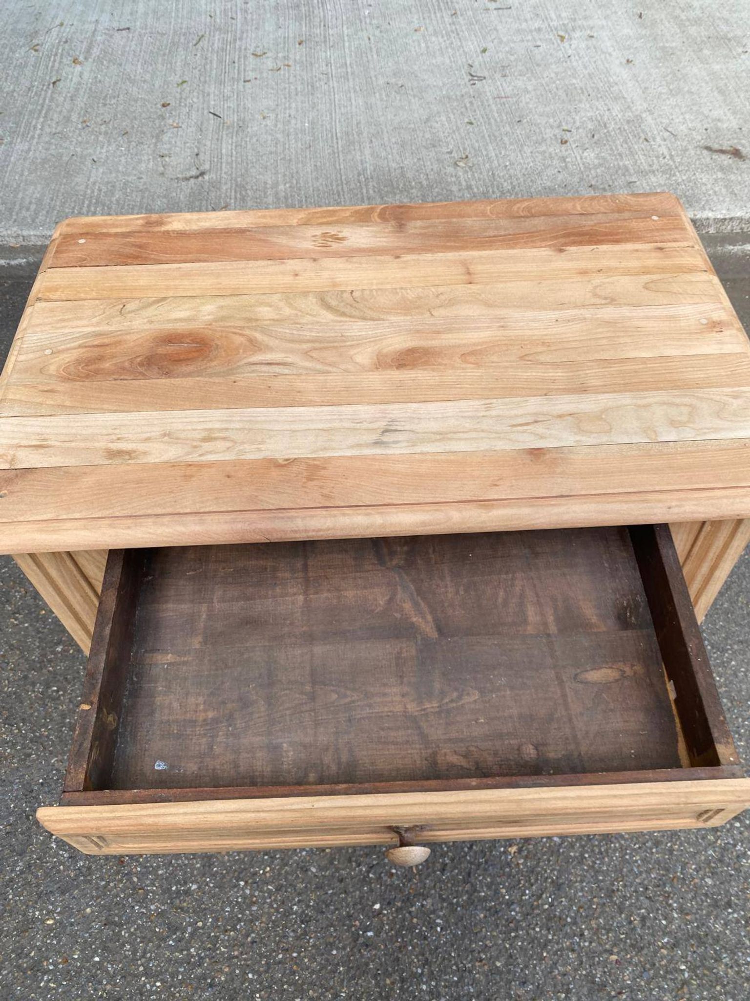 Louis-Philippe confiturier buffet from the 19th century, renovated in raw solid cherry wood.