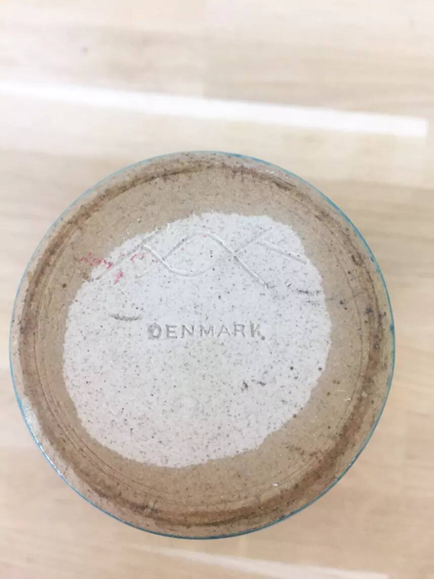 Royal blue ceramic Danish candle holder – 1970s