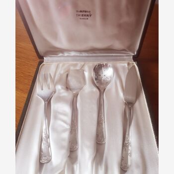 Silver metal cutlery box