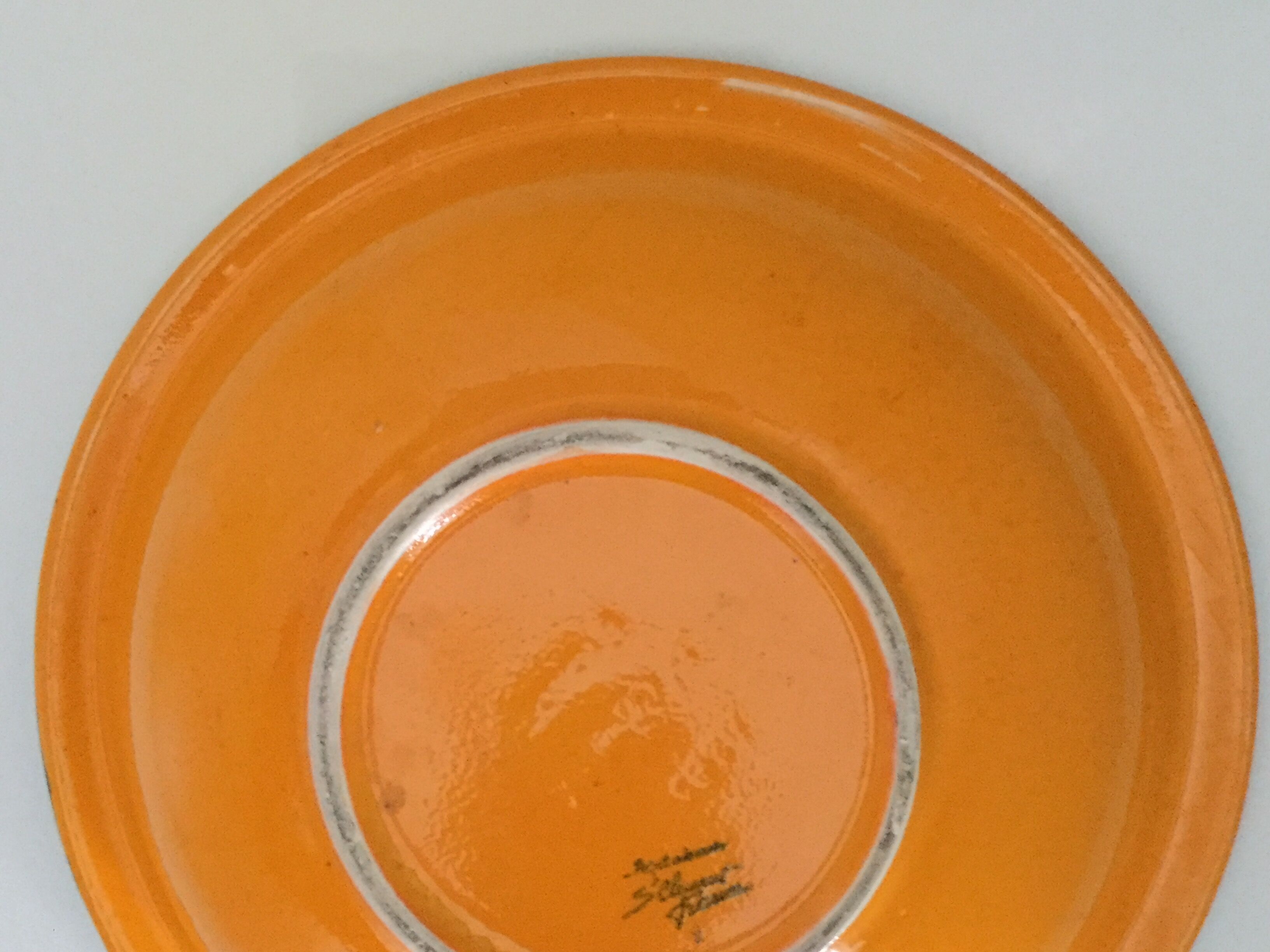 Saladier décor orange et vert Saint Clément