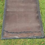 Old mirror Louis Philippe anthracite gray with pricked ice.